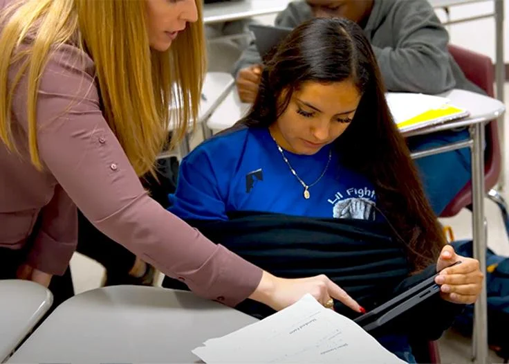 Student preparing for test