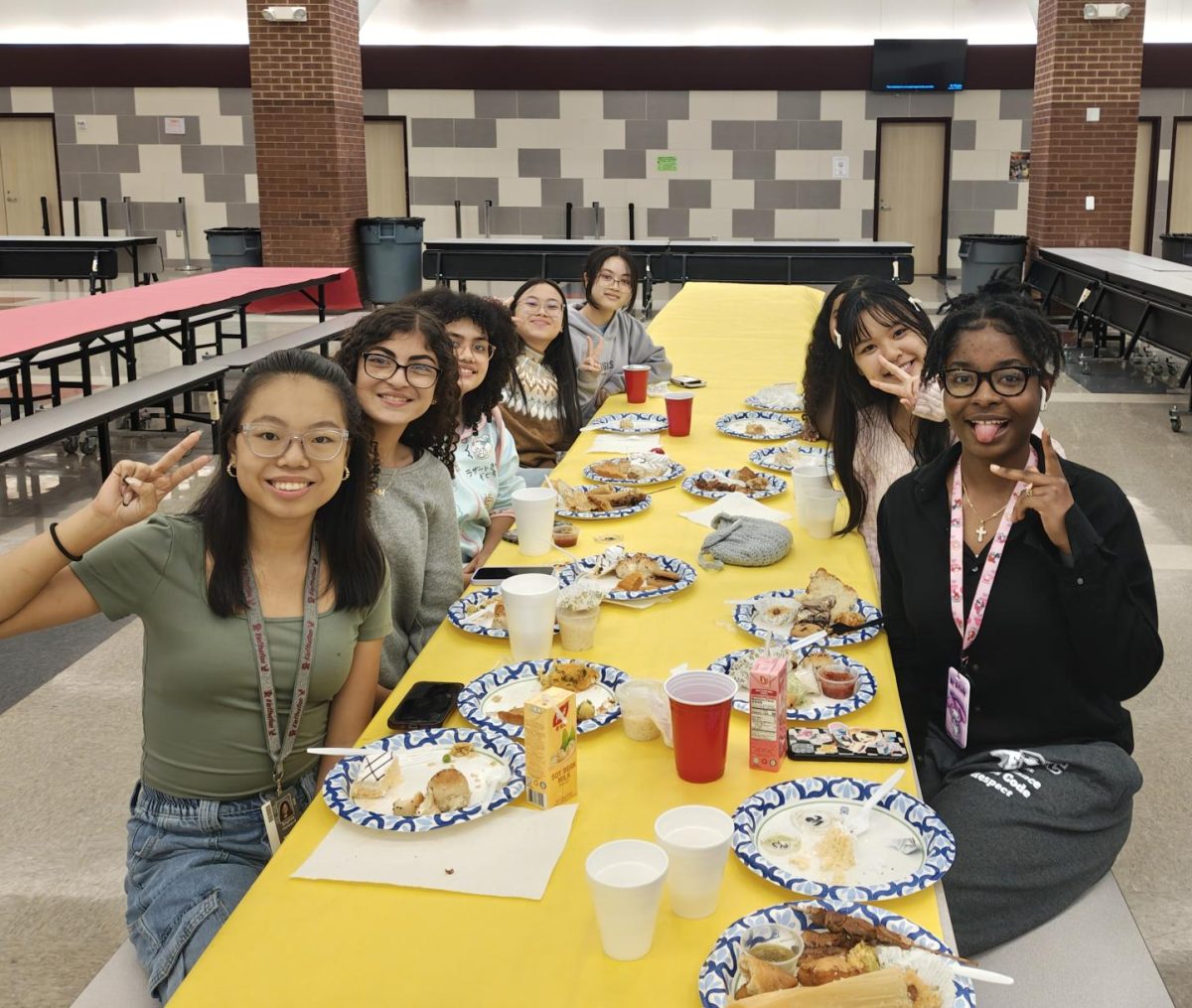 Students celebrating at cultural potluck